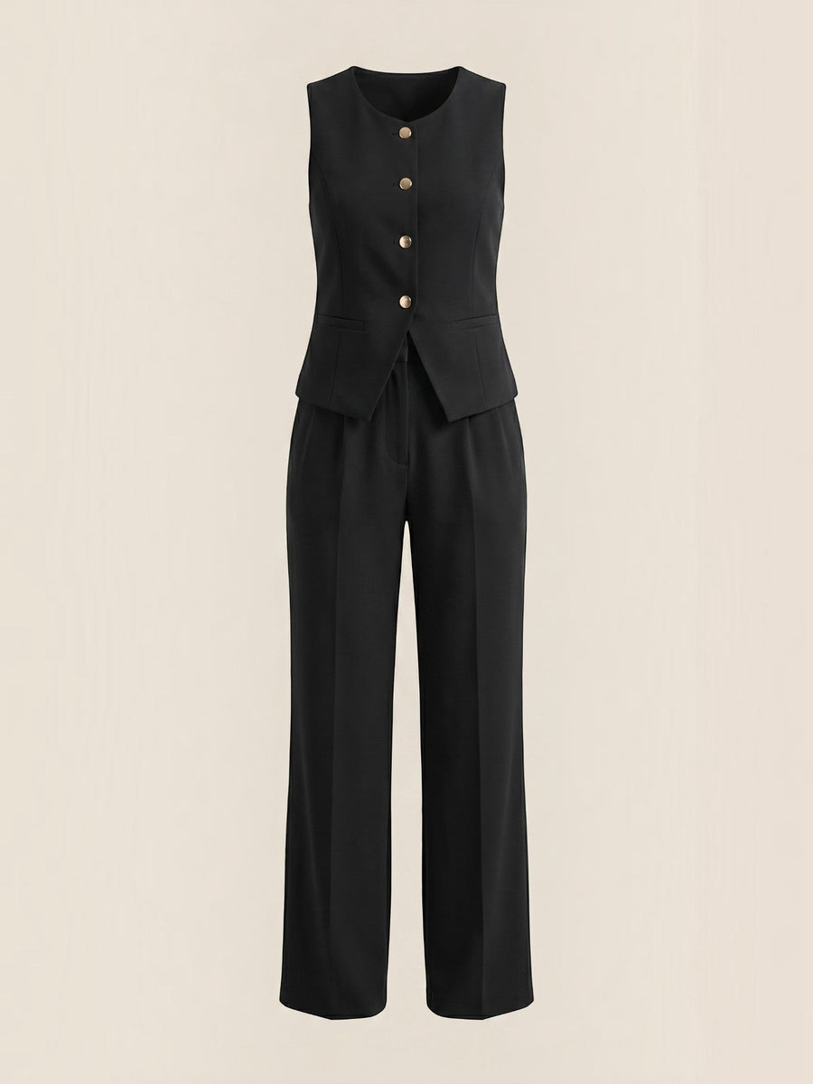 Anita Tailored Vest and Wide Leg Pants Set
