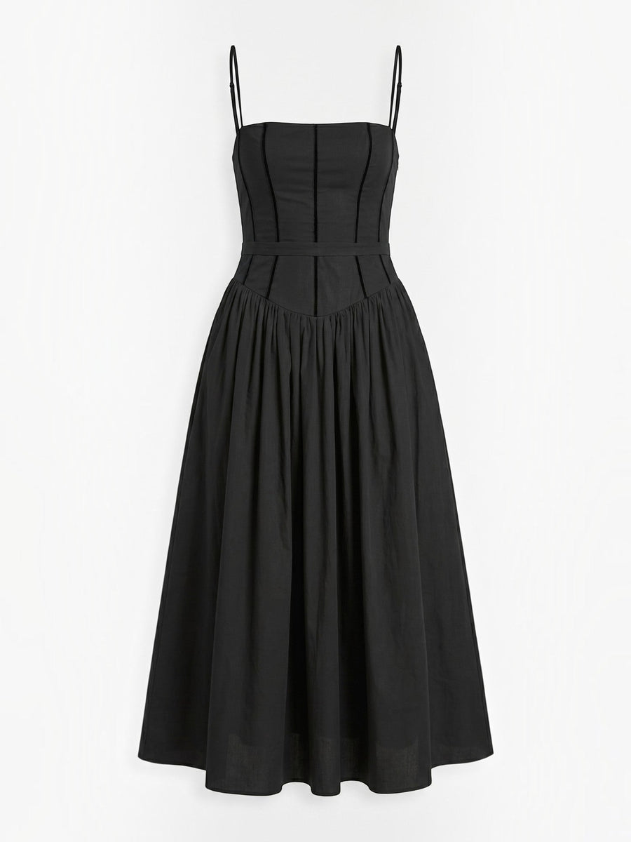 Celia Corset Style Broderie Midi Dress