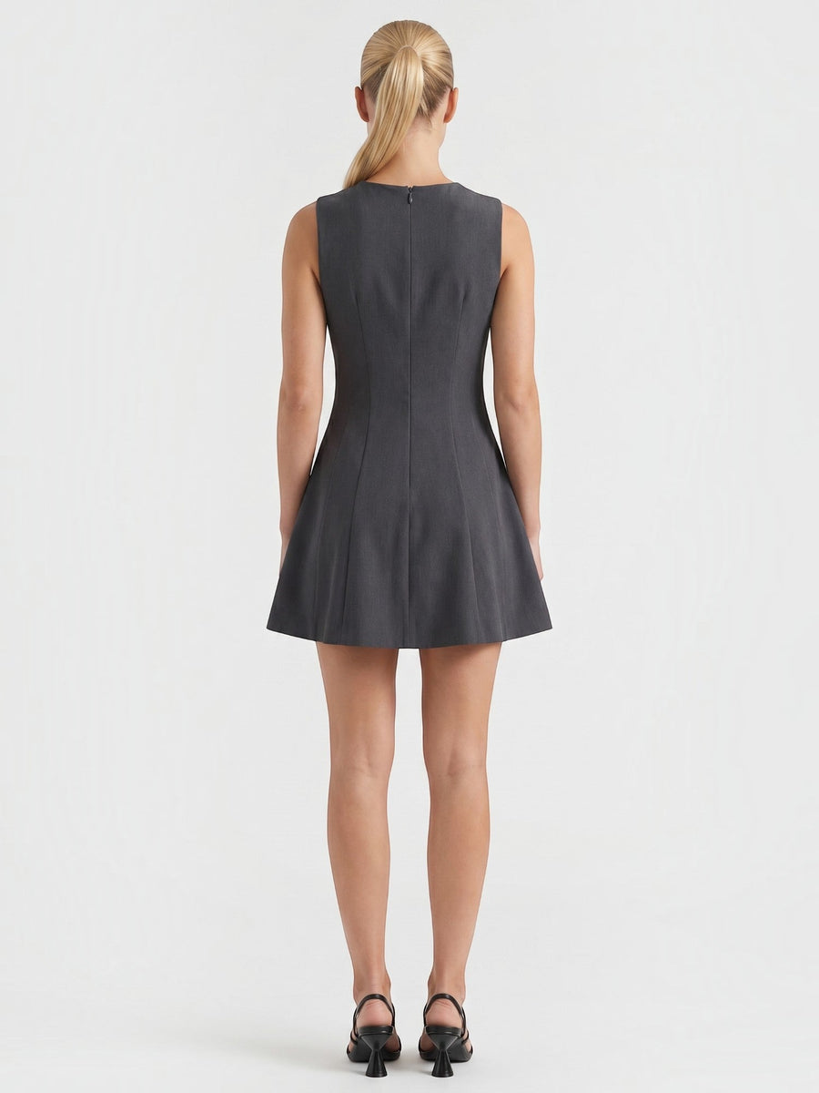 Priscilla Contrast Bow A Line Mini Dress