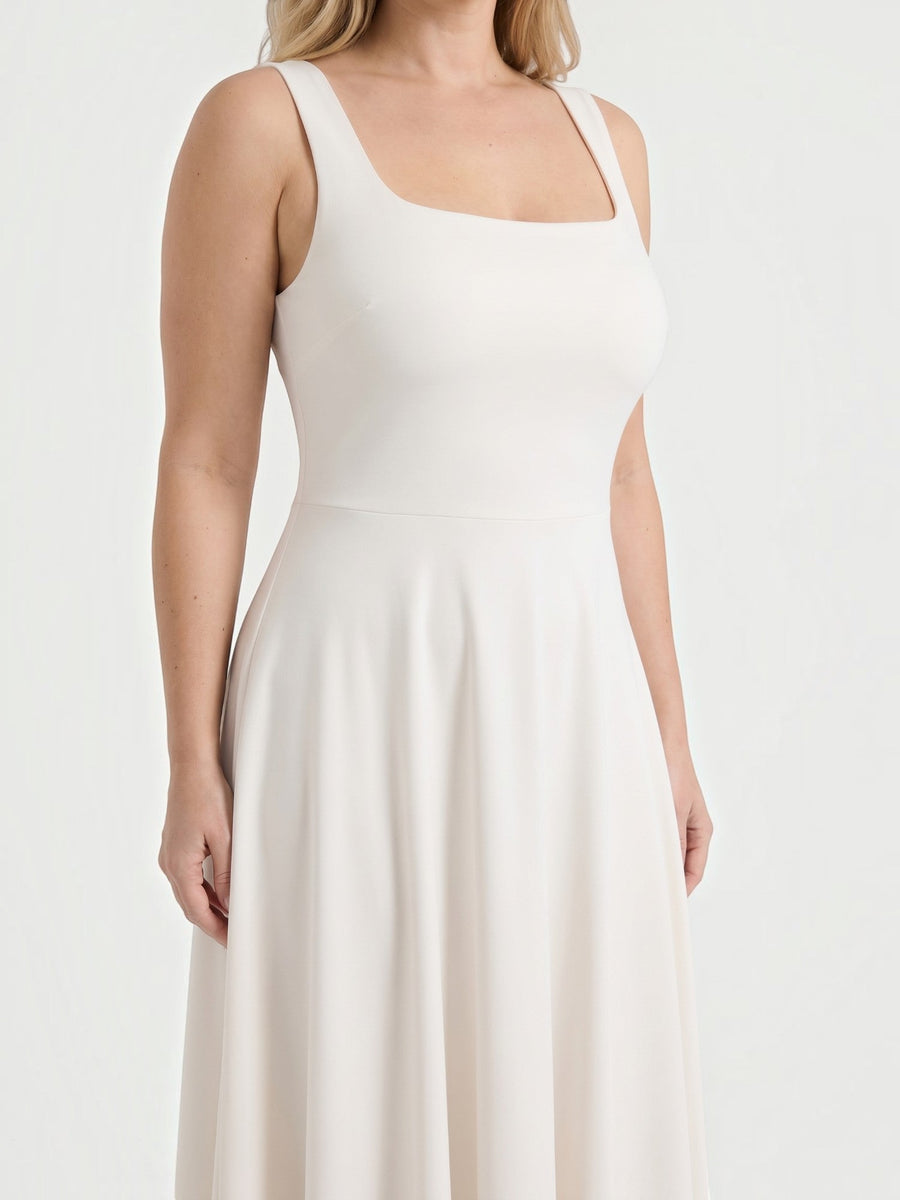 Florina Square Neck Panelled Midi Dress