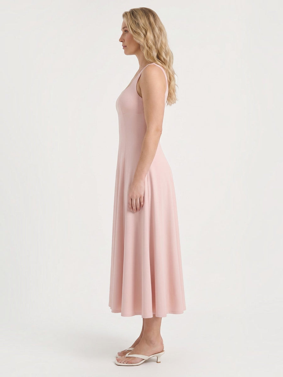 Florina Square Neck Panelled Midi Dress