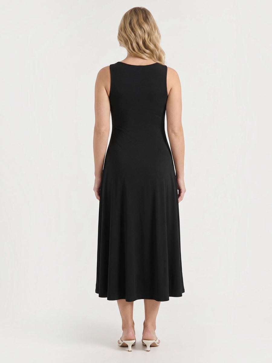 Florina Square Neck Panelled Midi Dress