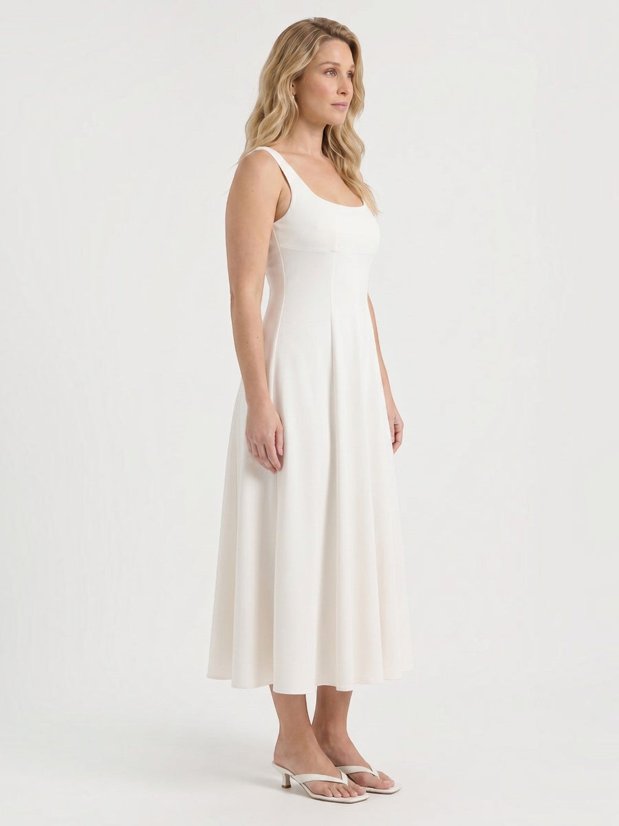 Florina Square Neck Panelled Midi Dress