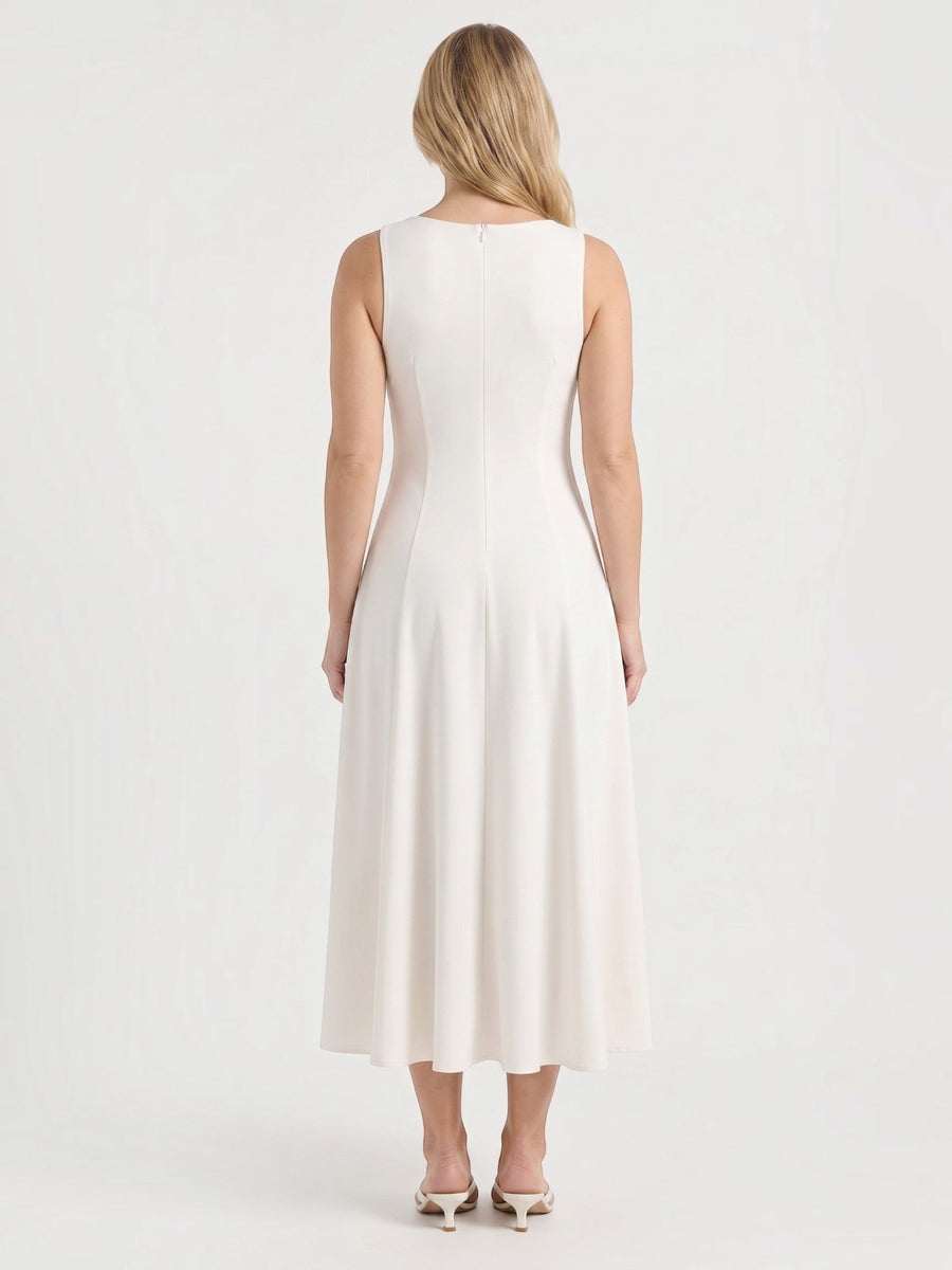 Florina Square Neck Panelled Midi Dress
