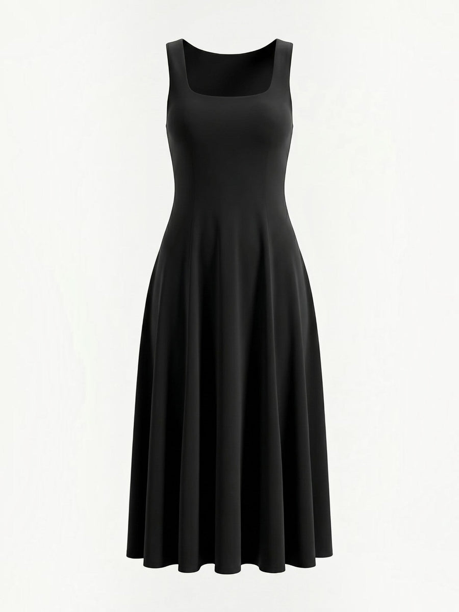 Florina Square Neck Panelled Midi Dress