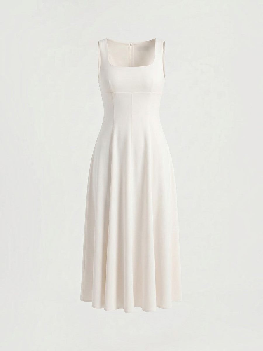 Florina Square Neck Panelled Midi Dress