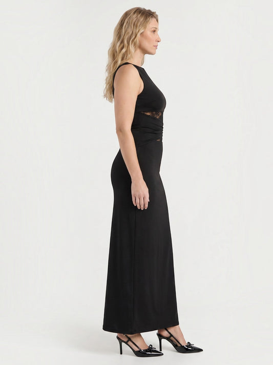 Riley Lace Waist Insert Sleeveless Maxi Dress