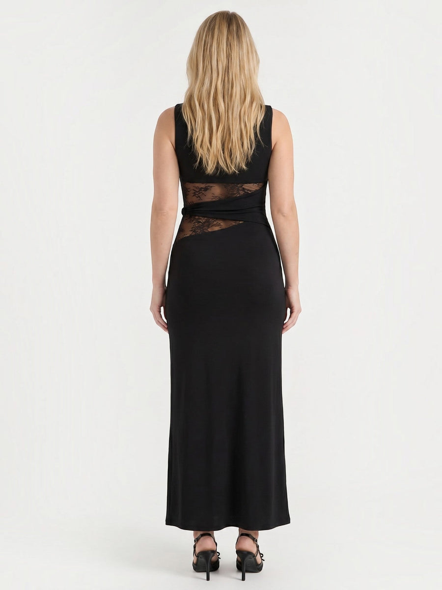 Riley Lace Waist Insert Sleeveless Maxi Dress