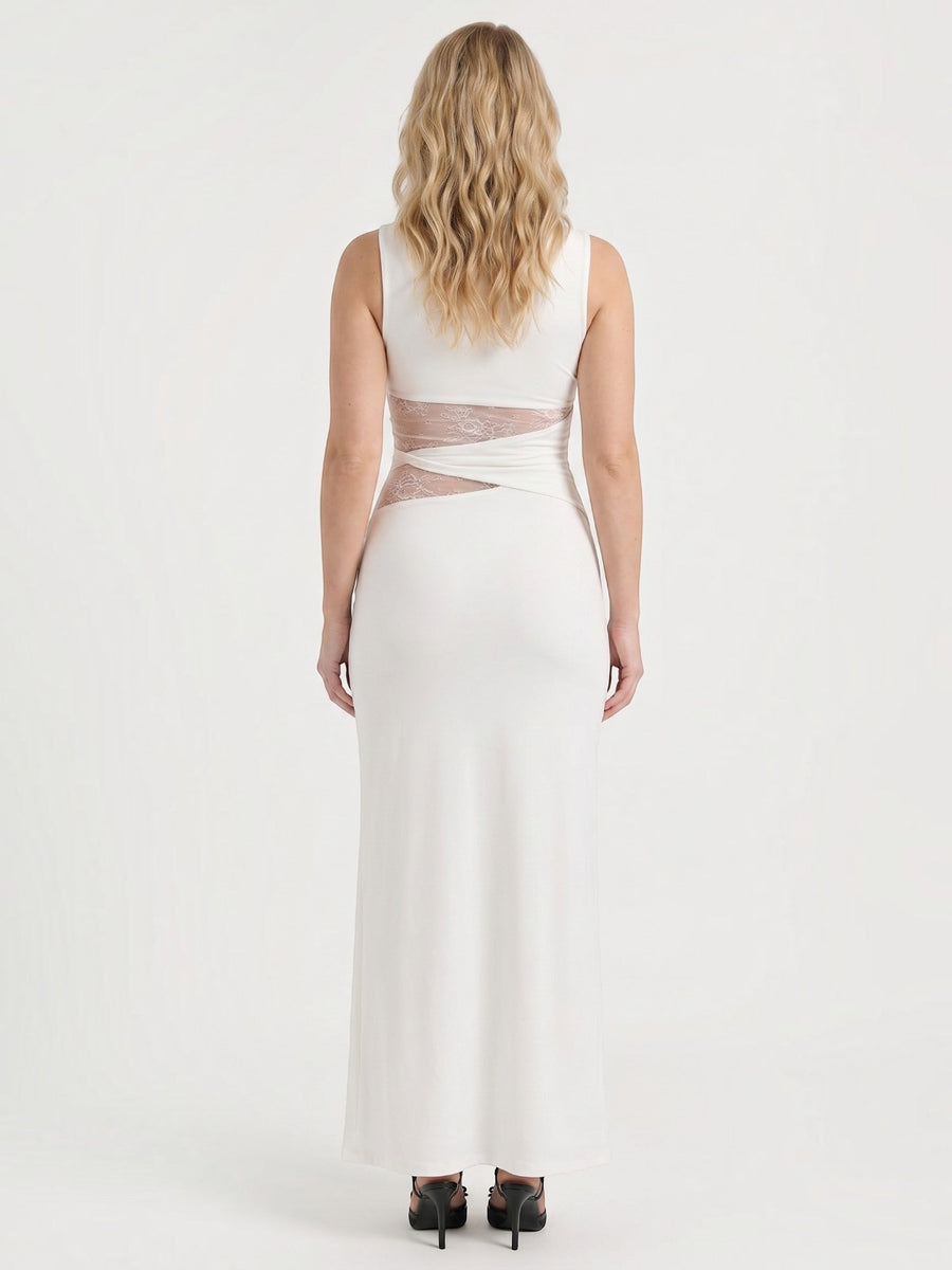 Riley Lace Waist Insert Sleeveless Maxi Dress