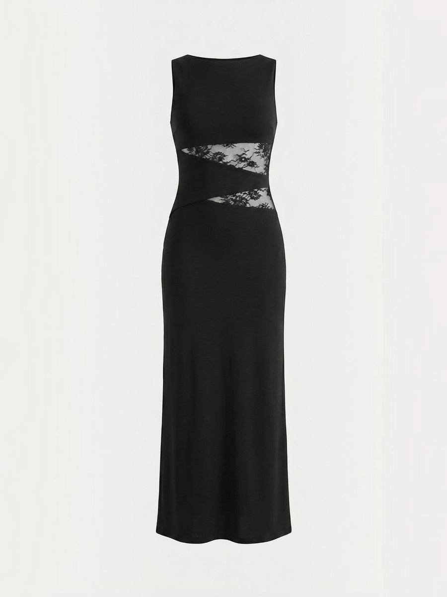 Riley Lace Waist Insert Sleeveless Maxi Dress