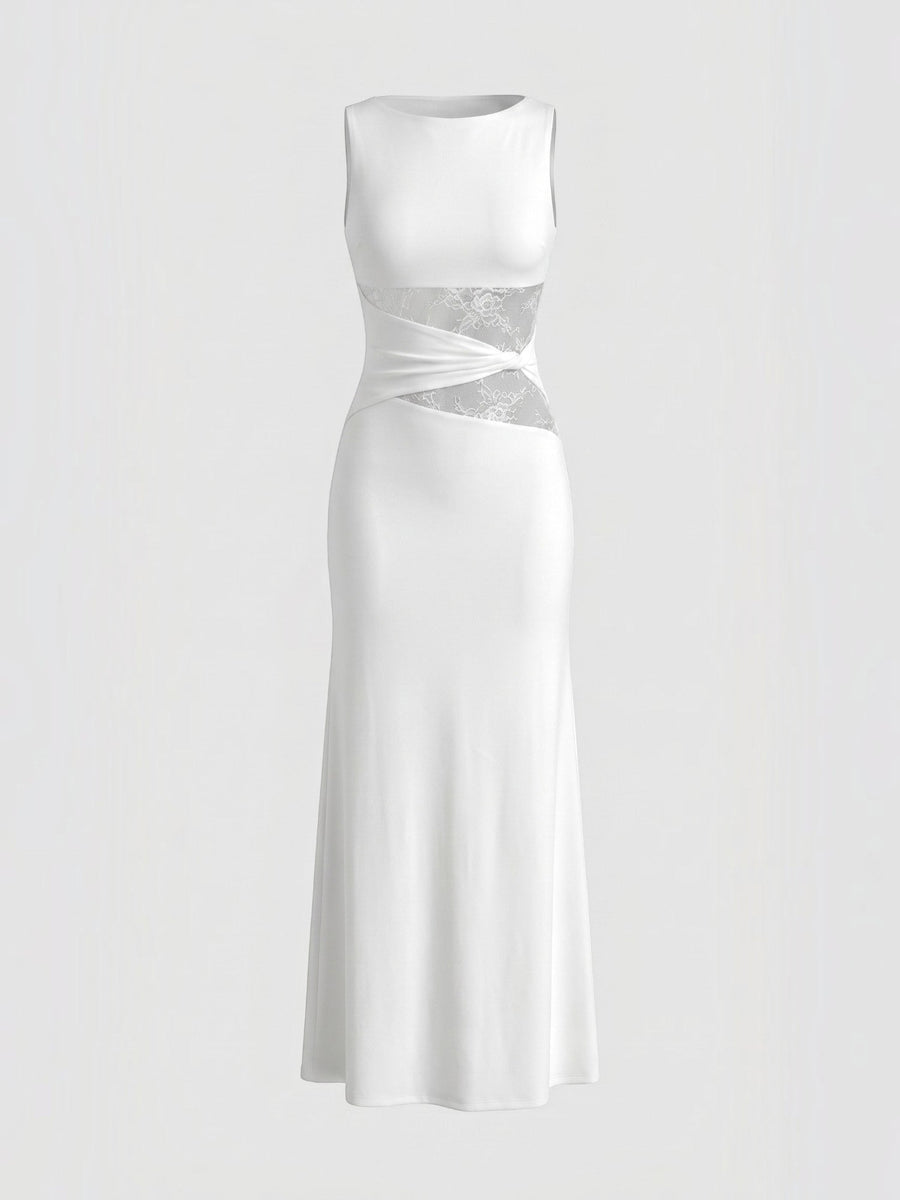 Riley Lace Waist Insert Sleeveless Maxi Dress