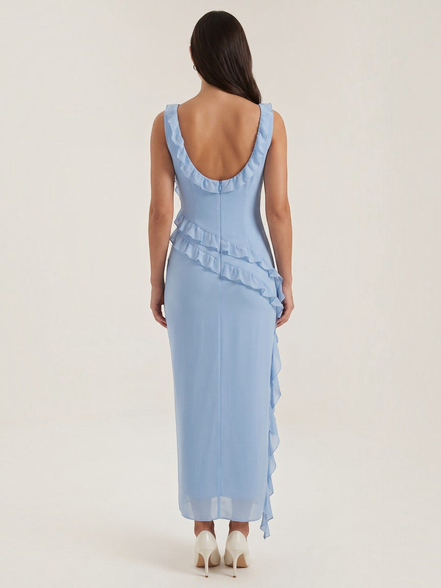 Susan Tiered Ruffle Sweetheart Maxi Dress