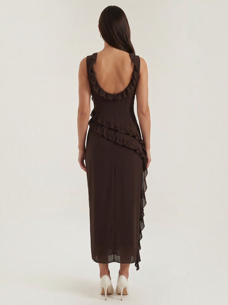 Susan Tiered Ruffle Sweetheart Maxi Dress
