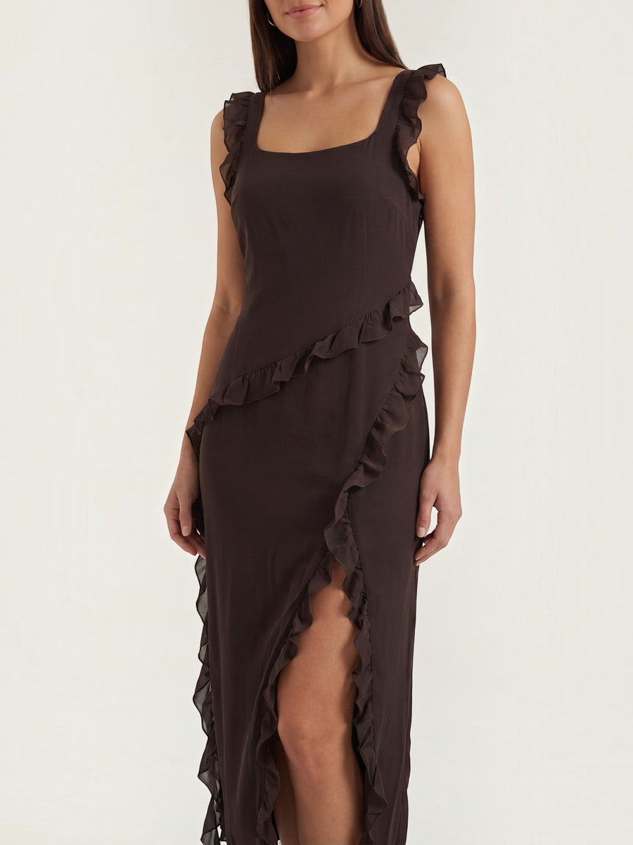 Susan Tiered Ruffle Sweetheart Maxi Dress