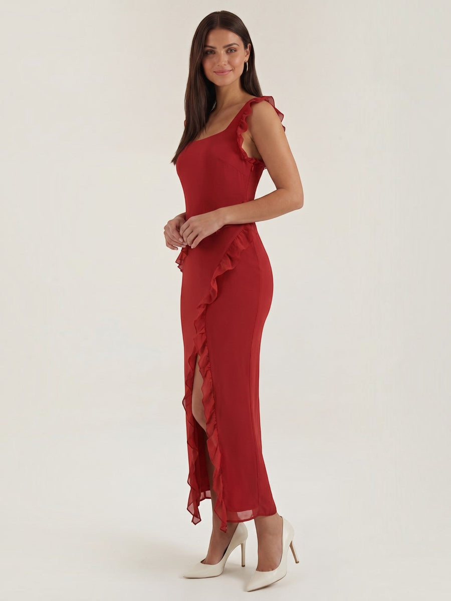 Susan Tiered Ruffle Sweetheart Maxi Dress