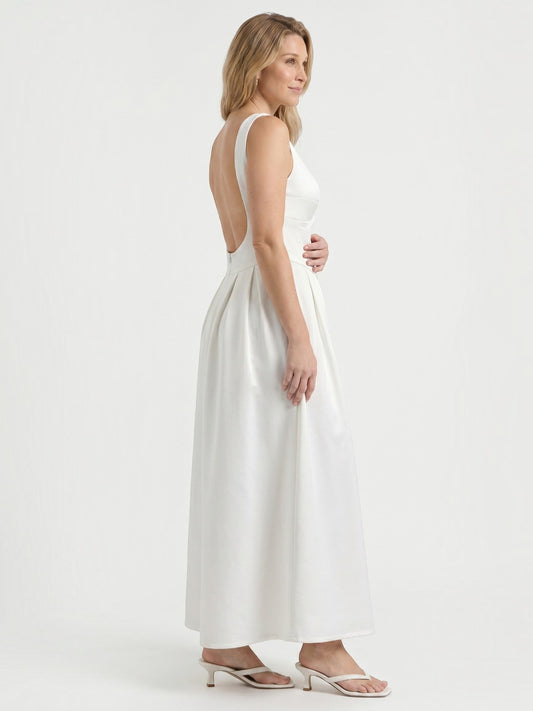 Shenna High Neck Sleeveless Flared Maxi Dress