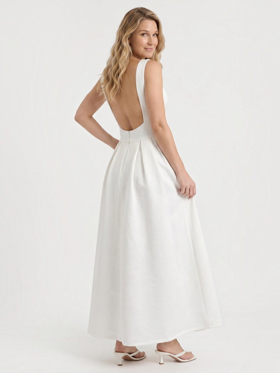 Shenna High Neck Sleeveless Flared Maxi Dress