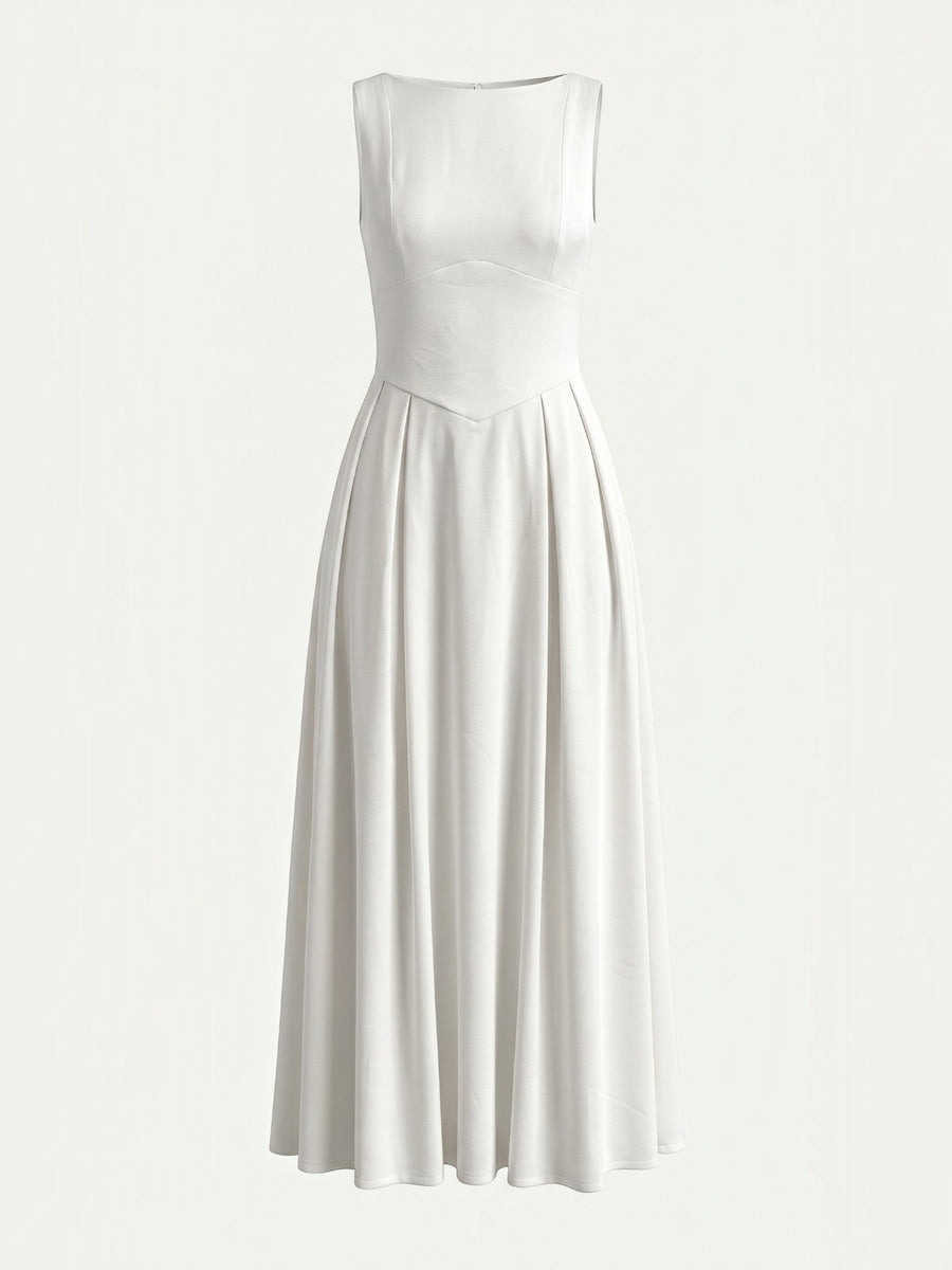 Shenna High Neck Sleeveless Flared Maxi Dress