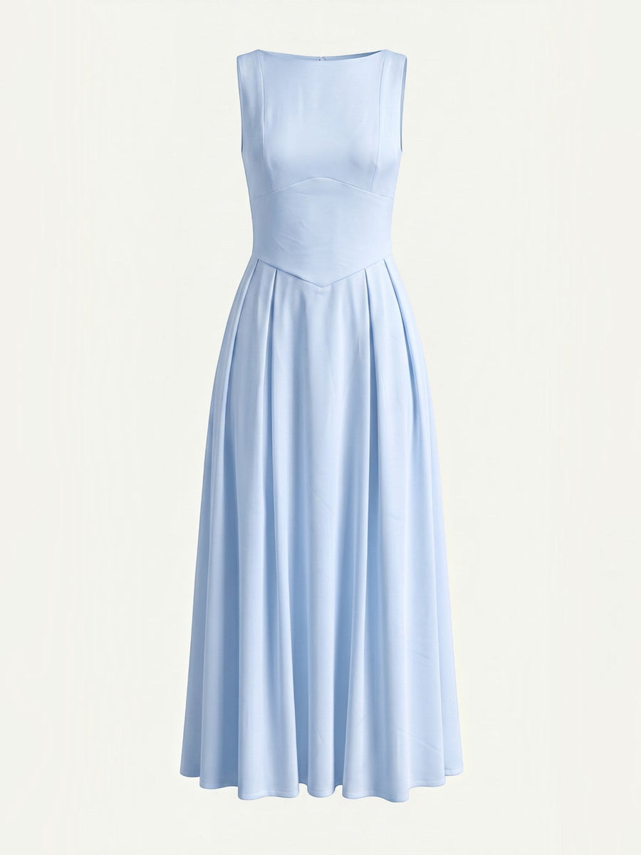 Shenna High Neck Sleeveless Flared Maxi Dress