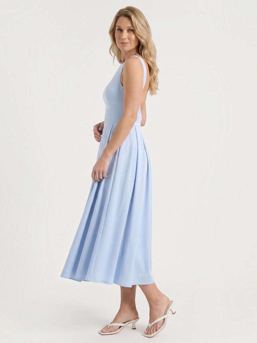 Shenna High Neck Sleeveless Flared Maxi Dress