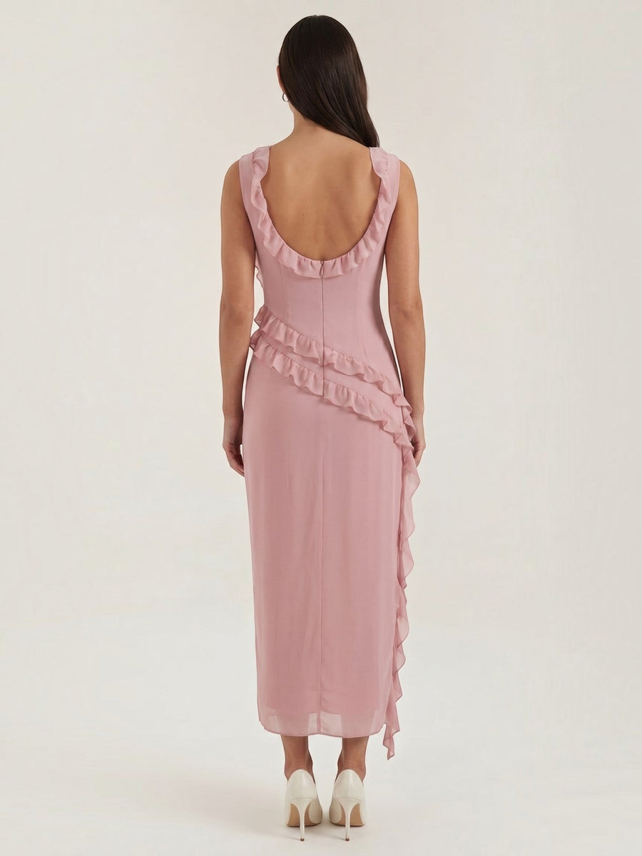Susan Tiered Ruffle Sweetheart Maxi Dress