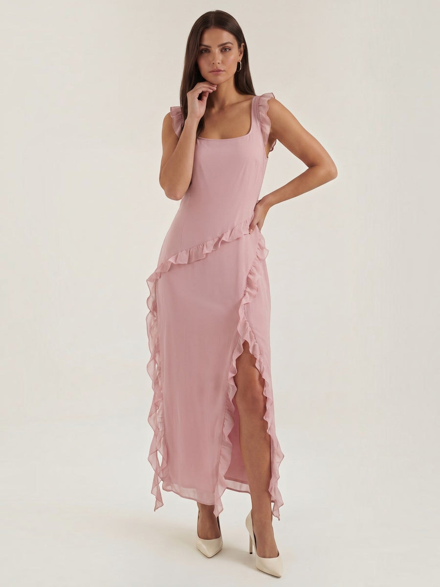 Susan Tiered Ruffle Sweetheart Maxi Dress