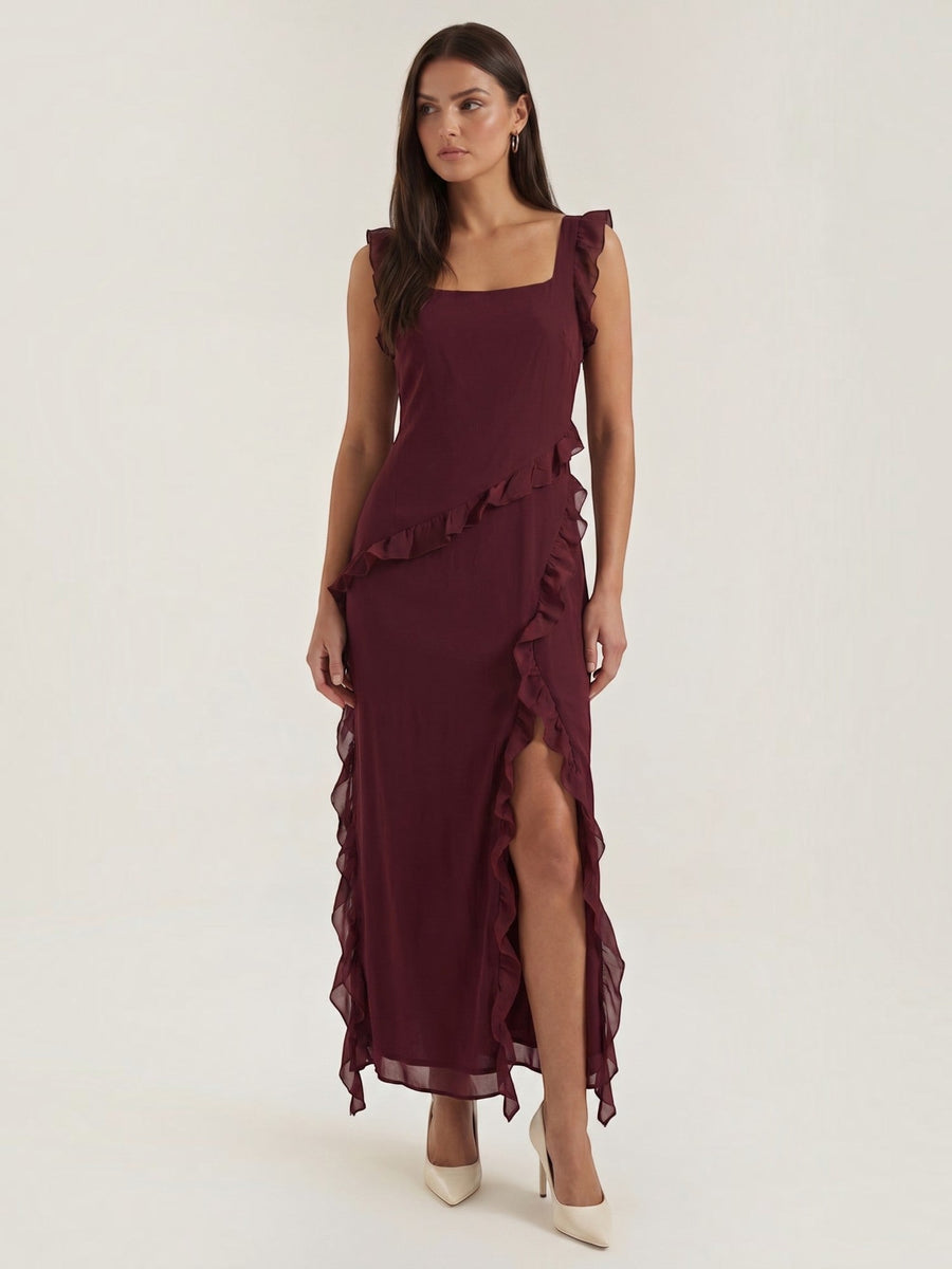 Susan Tiered Ruffle Sweetheart Maxi Dress