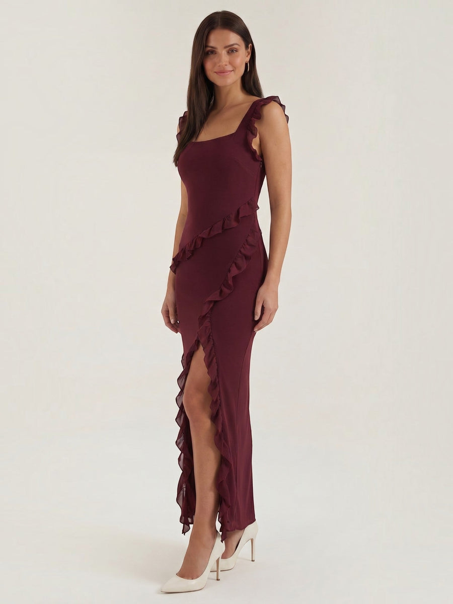 Susan Tiered Ruffle Sweetheart Maxi Dress