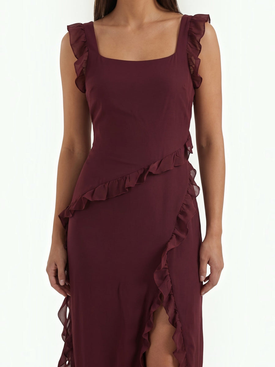 Susan Tiered Ruffle Sweetheart Maxi Dress