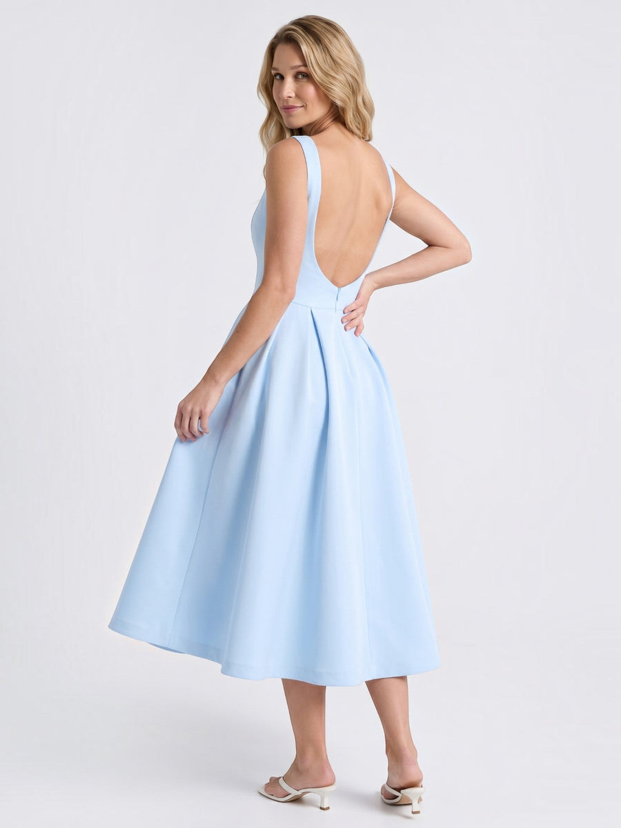 Shenna High Neck Sleeveless Flared Maxi Dress