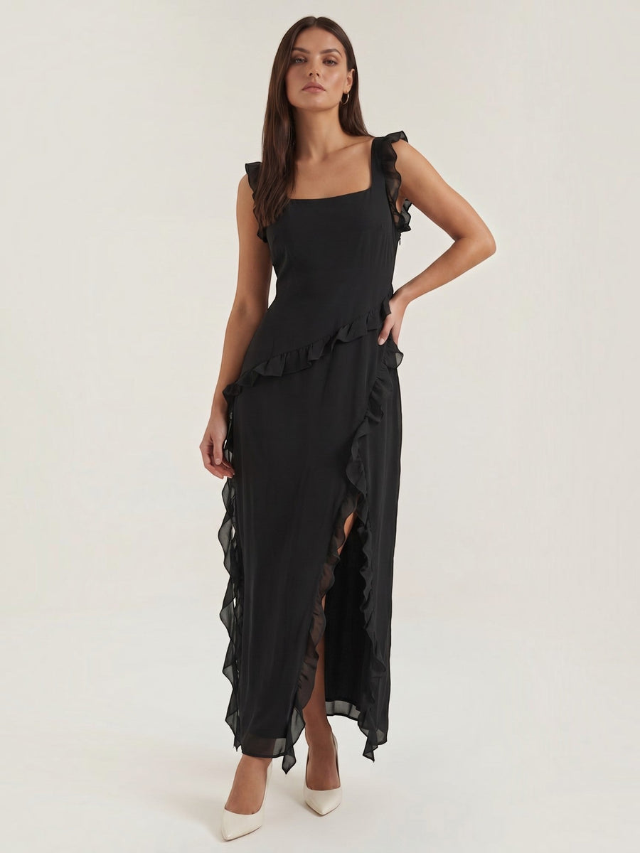 Susan Tiered Ruffle Sweetheart Maxi Dress