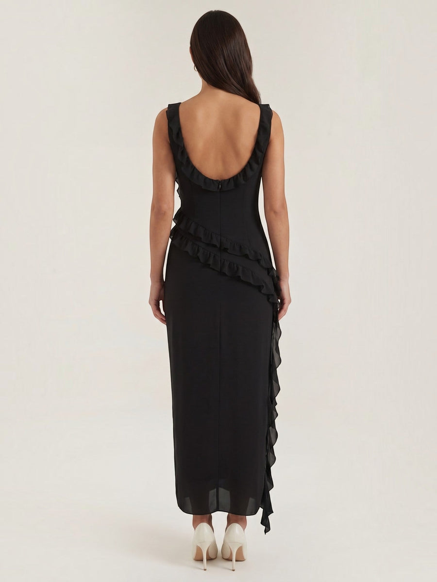 Susan Tiered Ruffle Sweetheart Maxi Dress