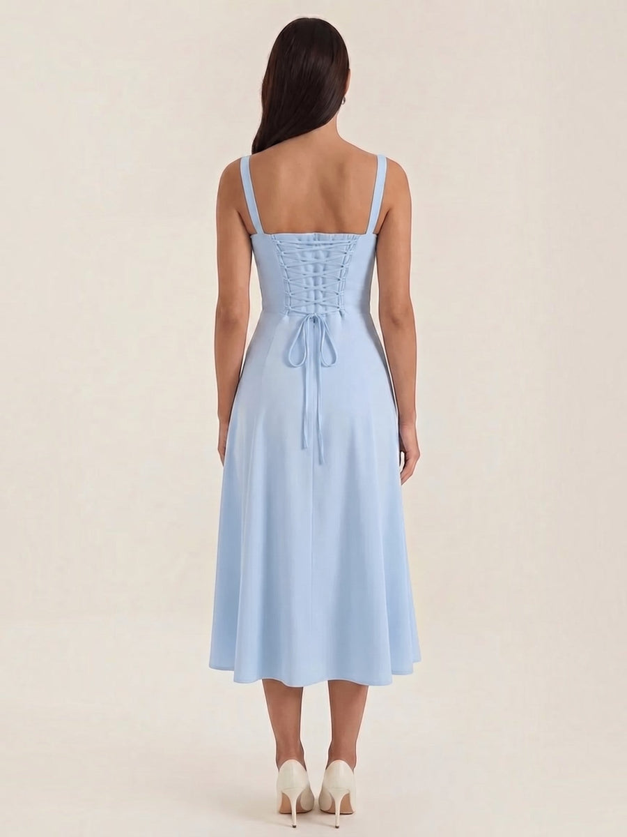 Jade Lace Up Corset Style Midi Dress