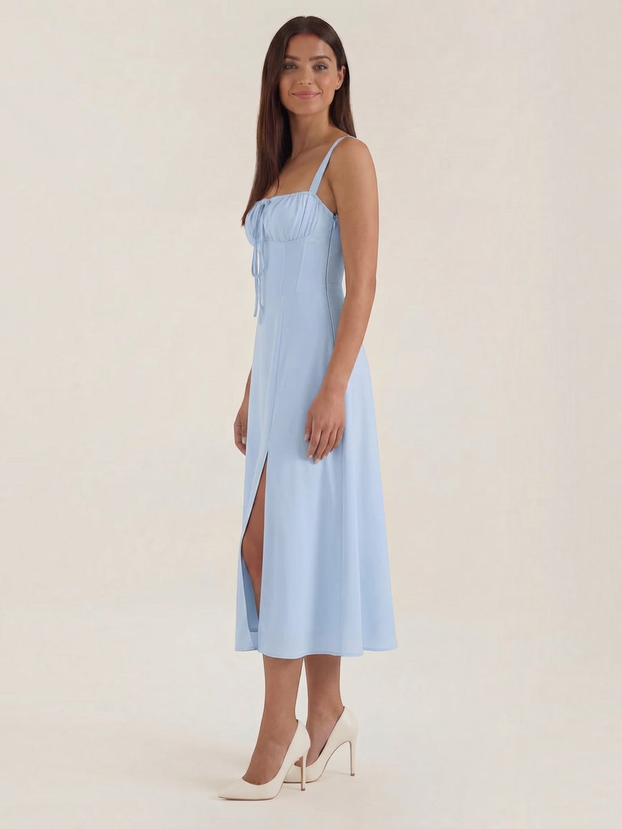 Jade Lace Up Corset Style Midi Dress