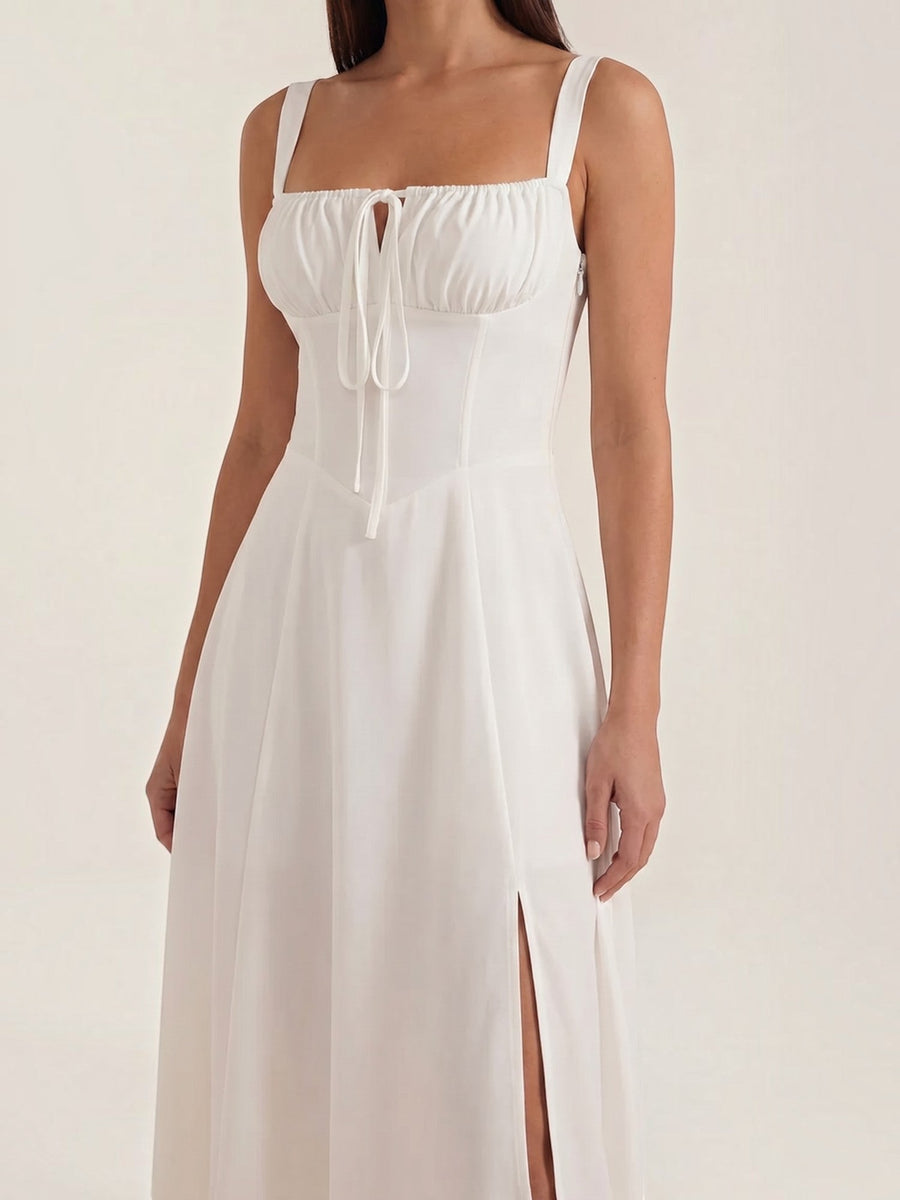 Jade Lace Up Corset Style Midi Dress