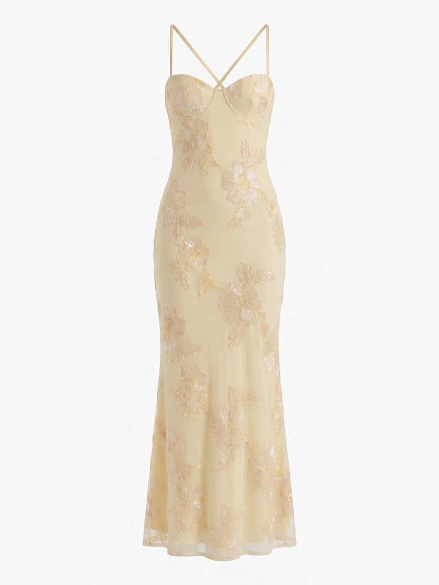Chantal Floral Corset Style Maxi Dress
