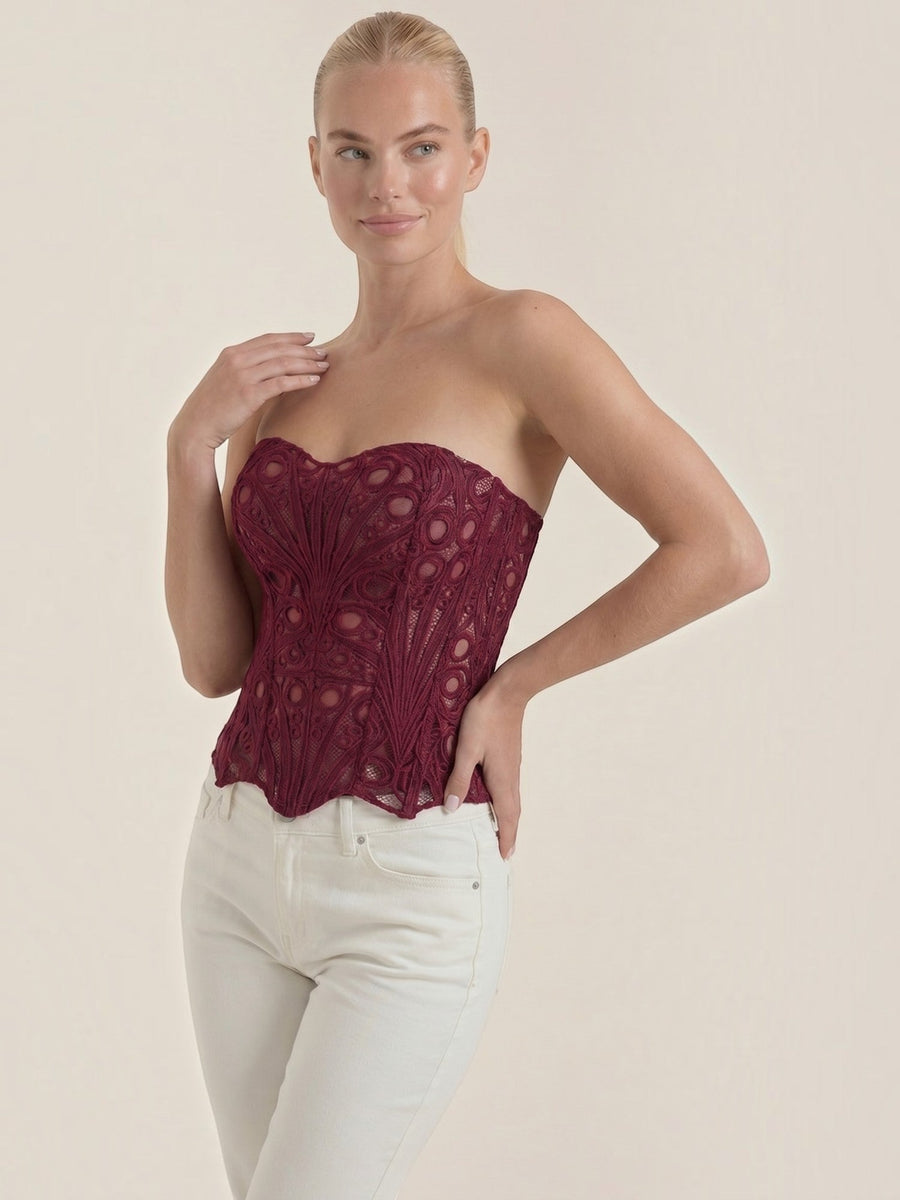 Robyn Strapless Lace Corset Top