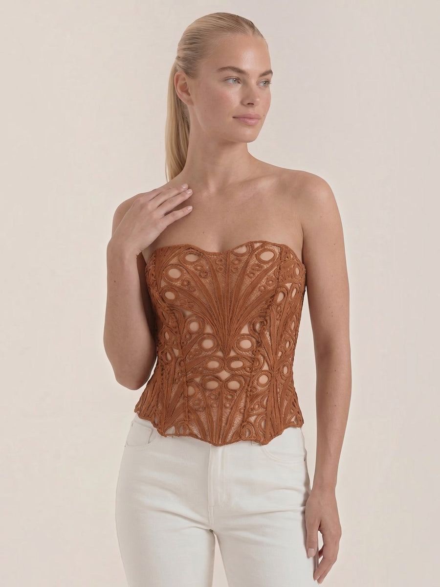 Robyn Strapless Lace Corset Top