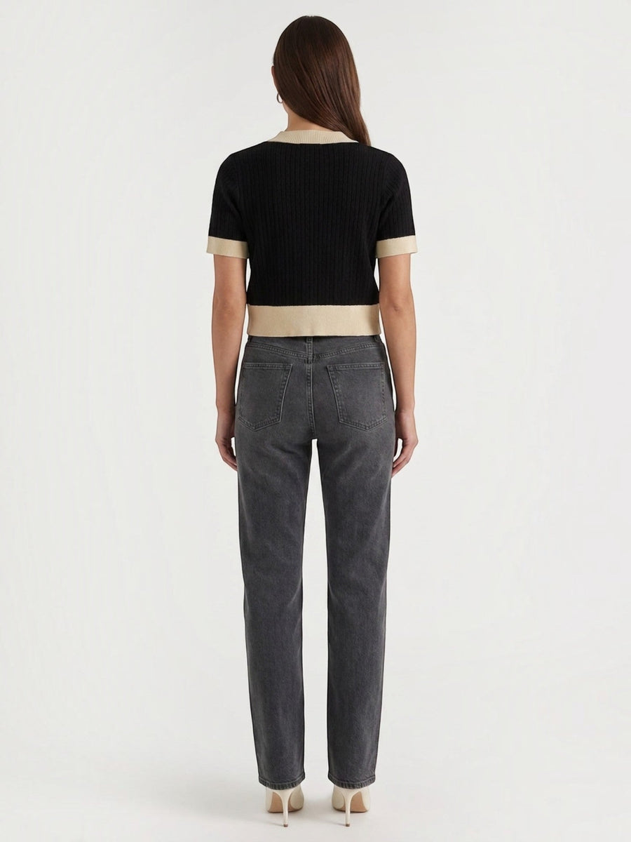 Nerina Contrast Trim Cropped Cardigan