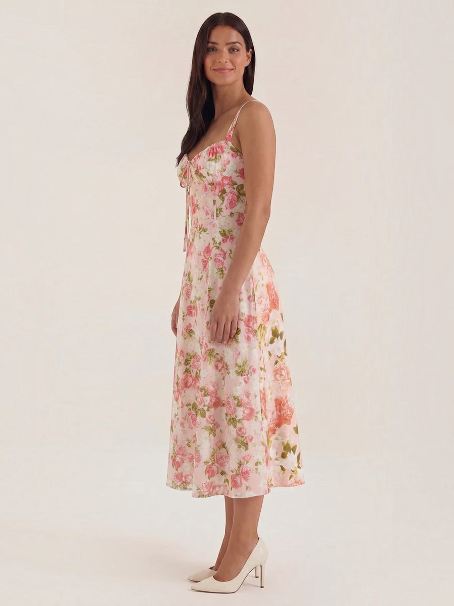 Julia Floral Sweetheart Neck Midi Sundress