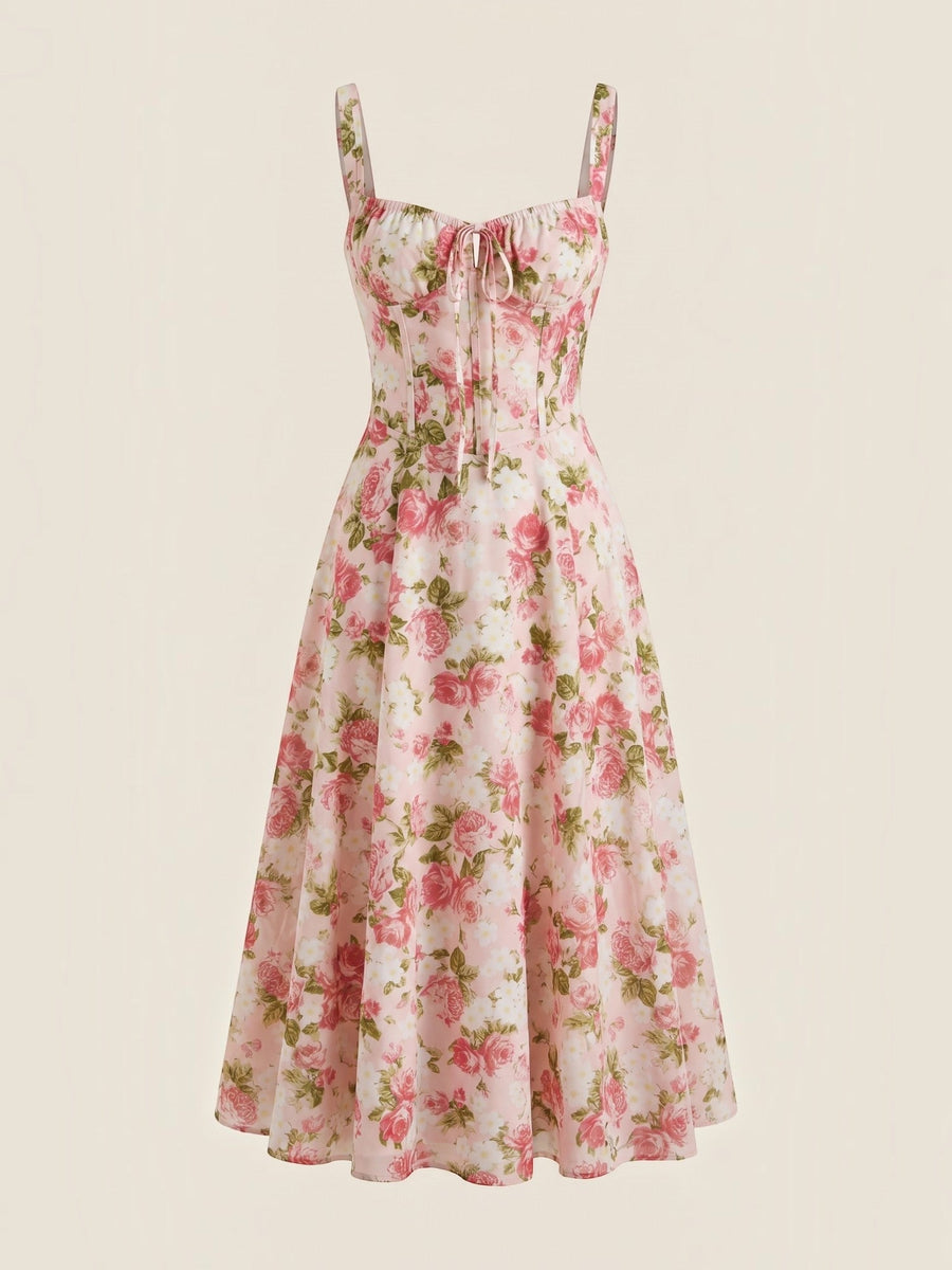 Julia Floral Sweetheart Neck Midi Sundress