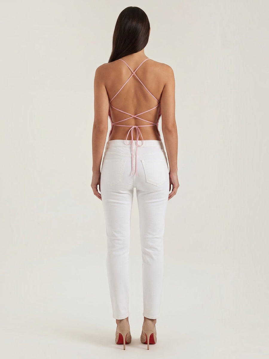 Dottie Sequin V Neck Cami Top