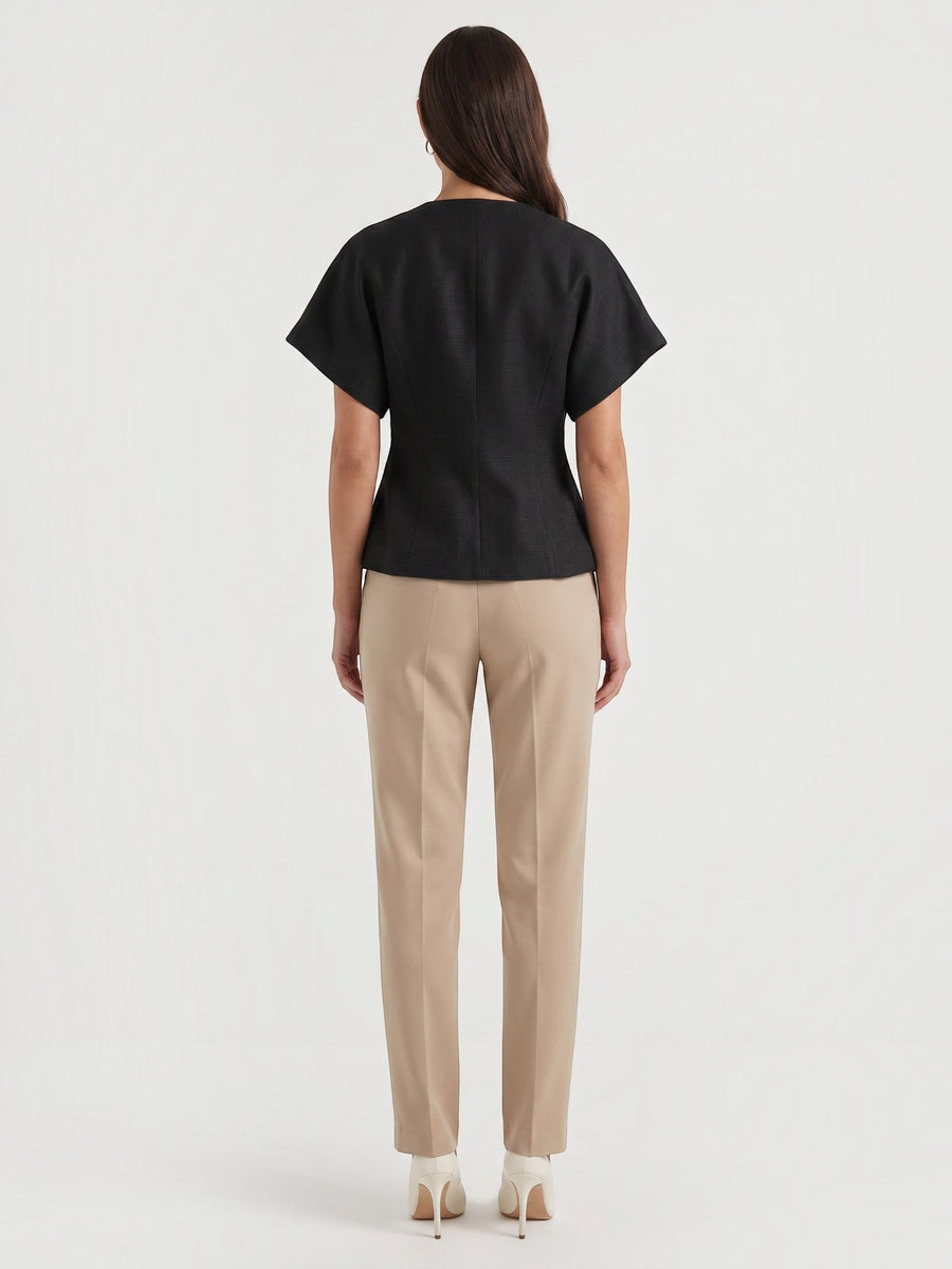 Amira Asymmetric Wrap Blazer Top