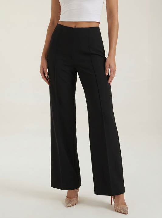 Brooke White Mid Waist Baggy Trousers