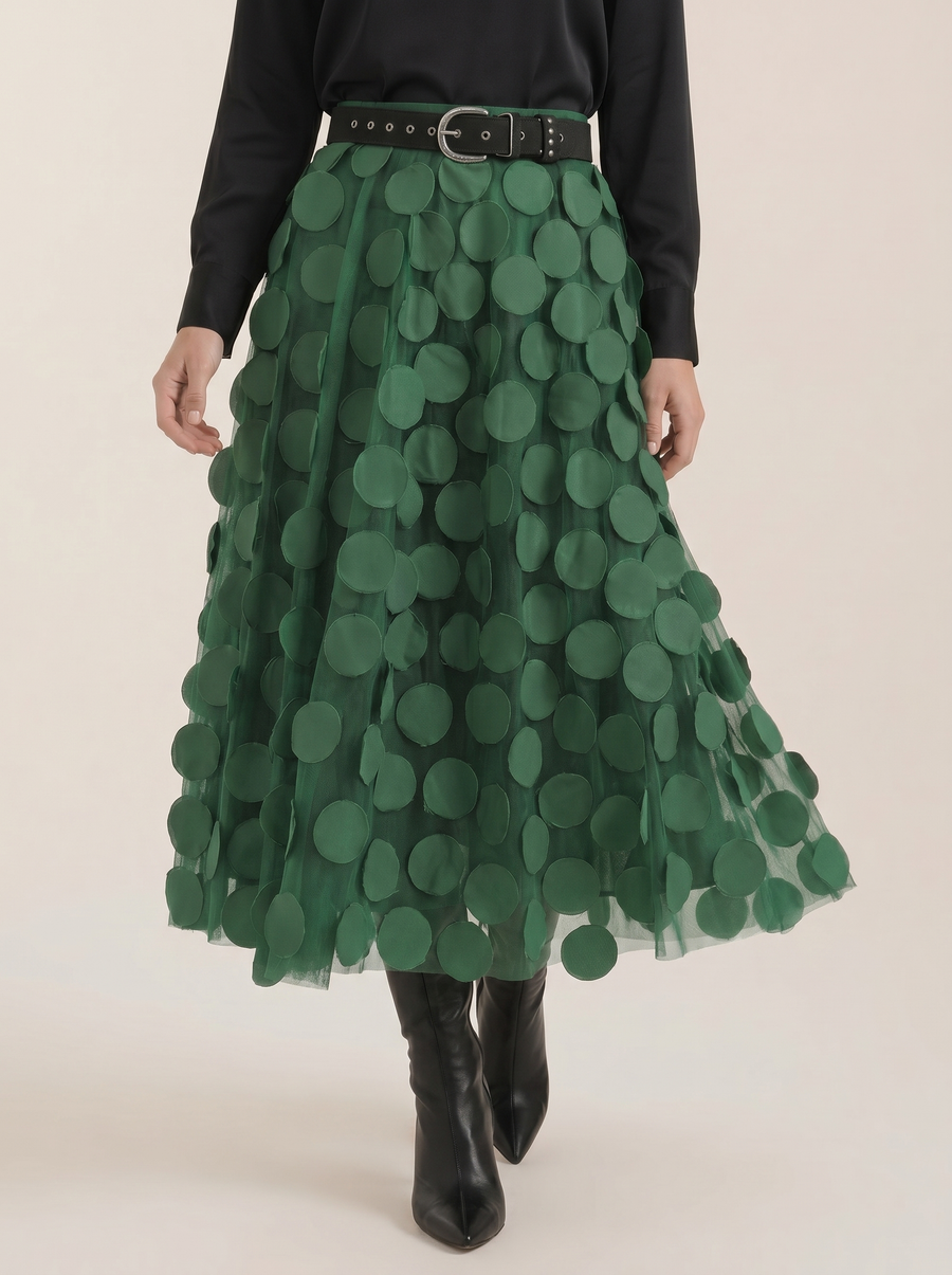 Olga Circle Applique Tulle Skirt