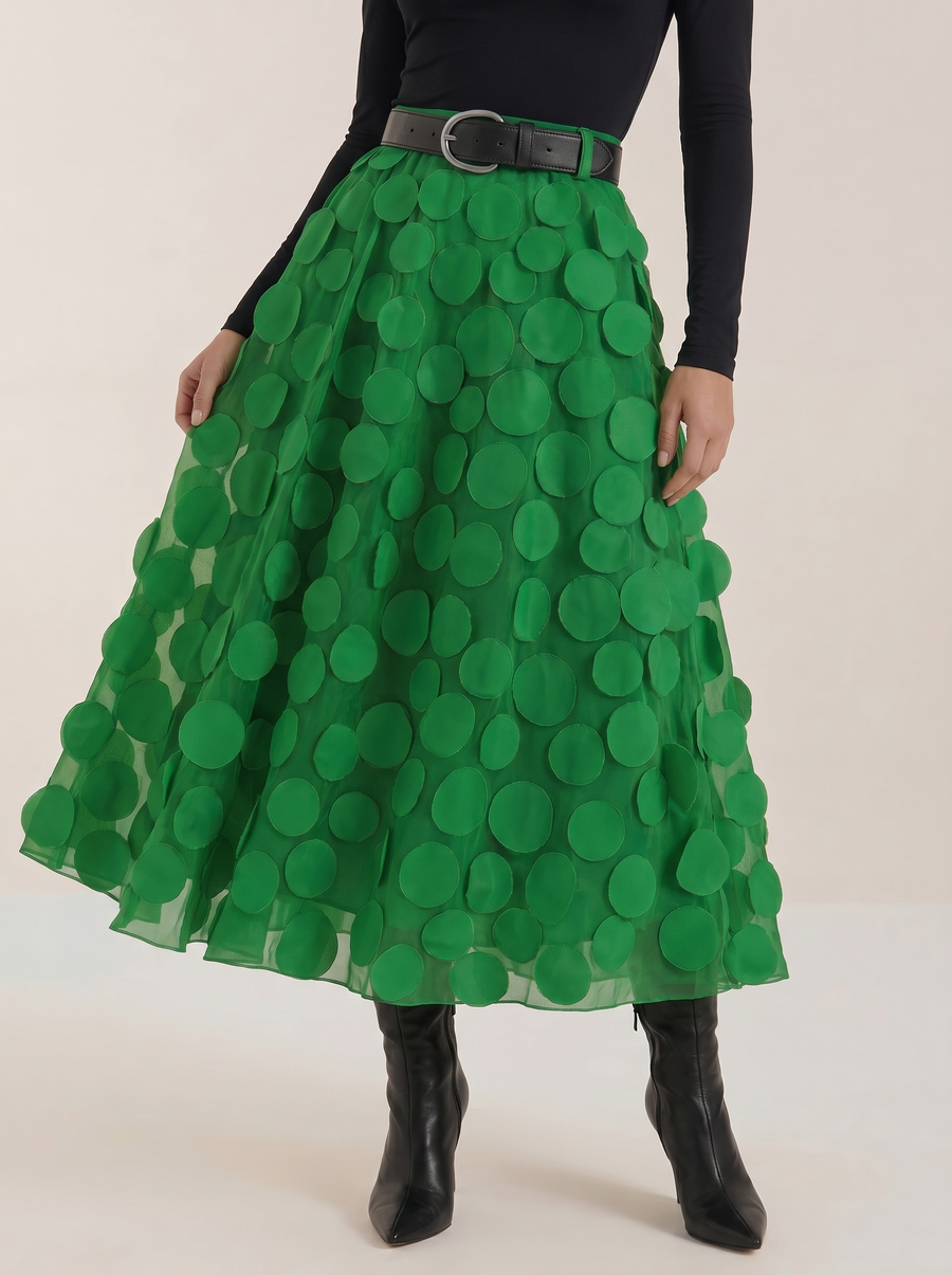 Olga Circle Applique Tulle Skirt