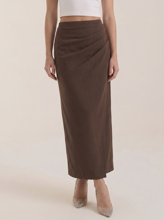 Elsie High Waisted Cotton Maxi Skirt