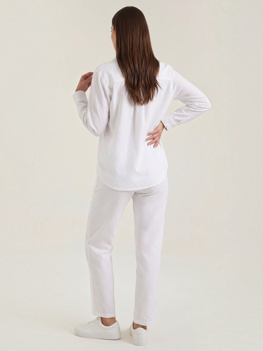 Amber Cotton Overshirt and Wide Leg Pants Set