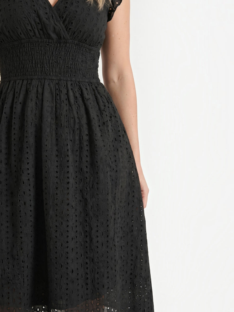 Florence Broderie Anglaise Ruffle Strap Midi Dress