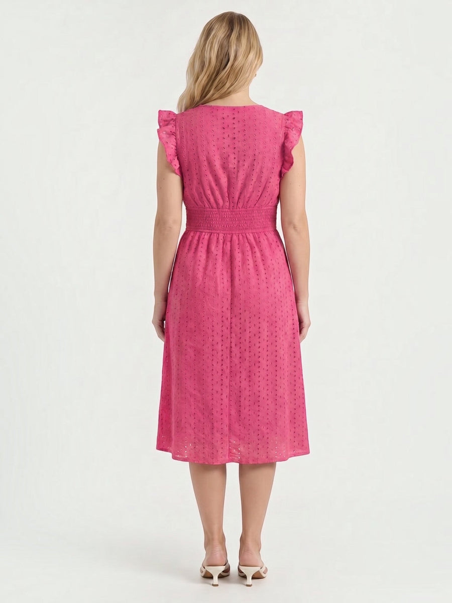 Florence Broderie Anglaise Ruffle Strap Midi Dress